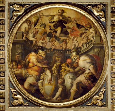 Allegoria dei quartieri di Santa Croce e Santo Spirito dal soffitto del Salone dei Cinquecento, 1565 da Giorgio Vasari